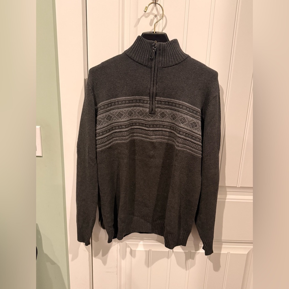 Oscar de la Renta Men’s Quarter-Zip Cotton Sweater - Size M - Picture 2 of 5